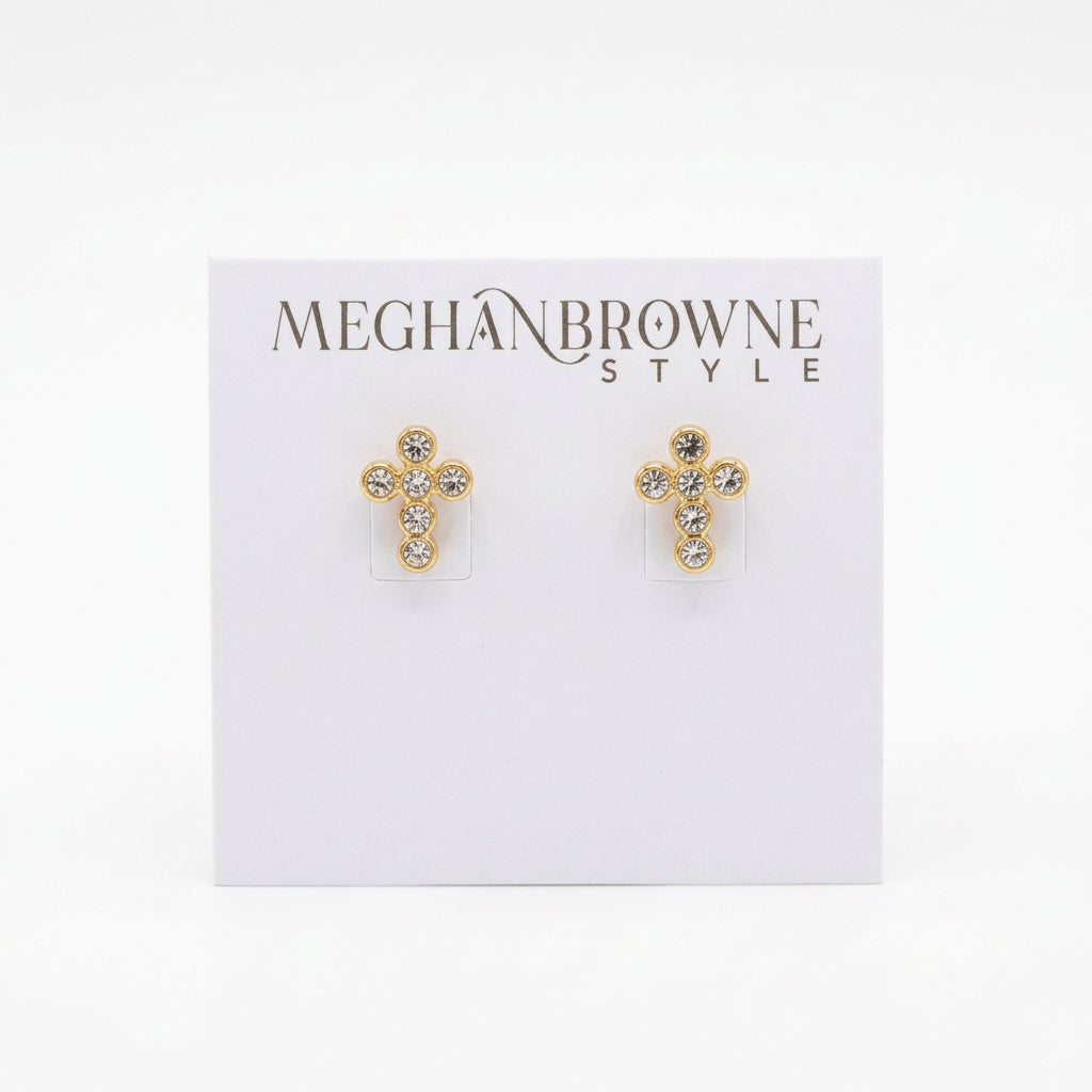Vince Cross Gold Earrings