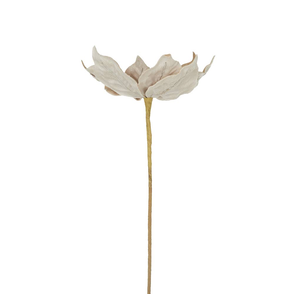 20" Velvet Poinsettia Stem - Champagne