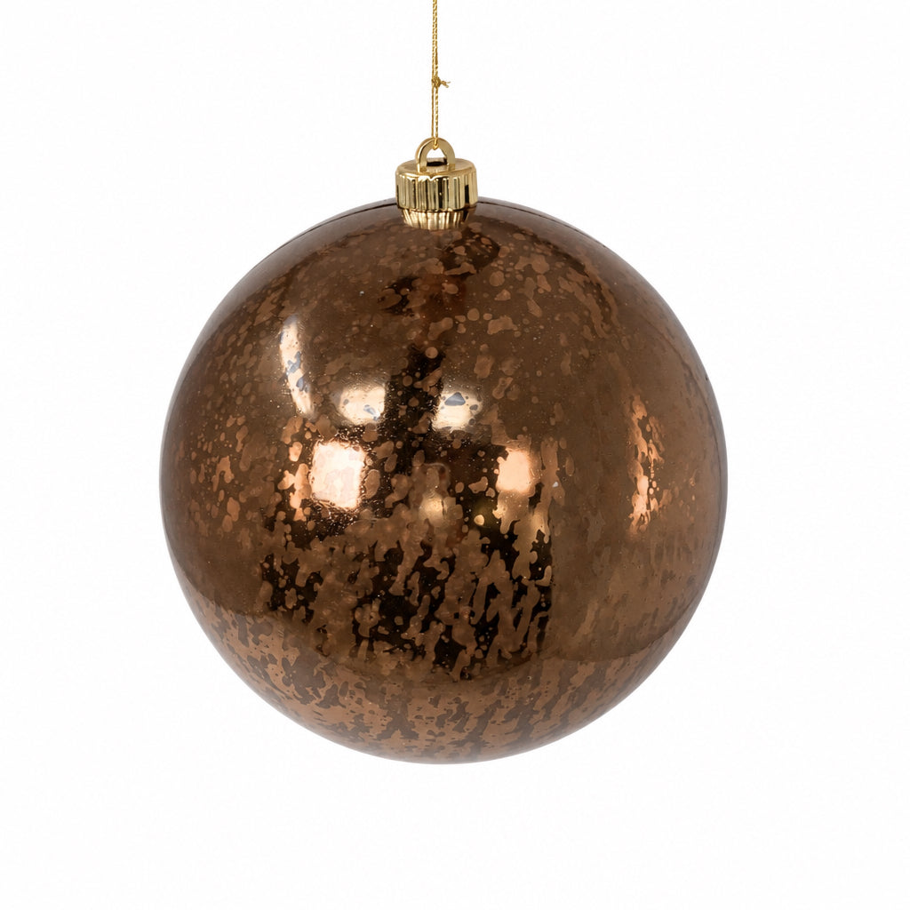 Plastic Mercury Shiny Ball Ornament 6" Chocolate