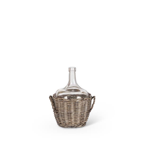 Small Glass Jar in Basket