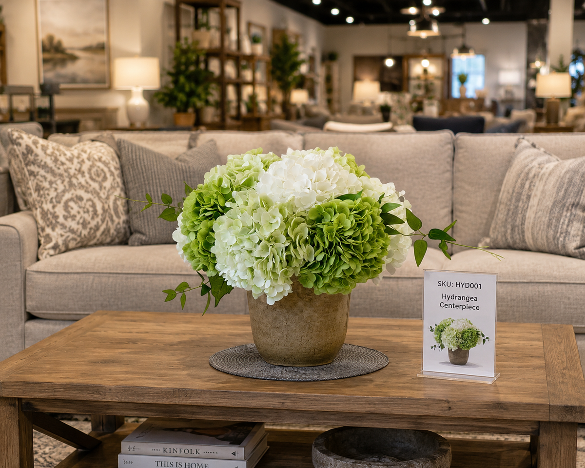 12.5"Real Touch lifelike Hydrangea-6”bloom