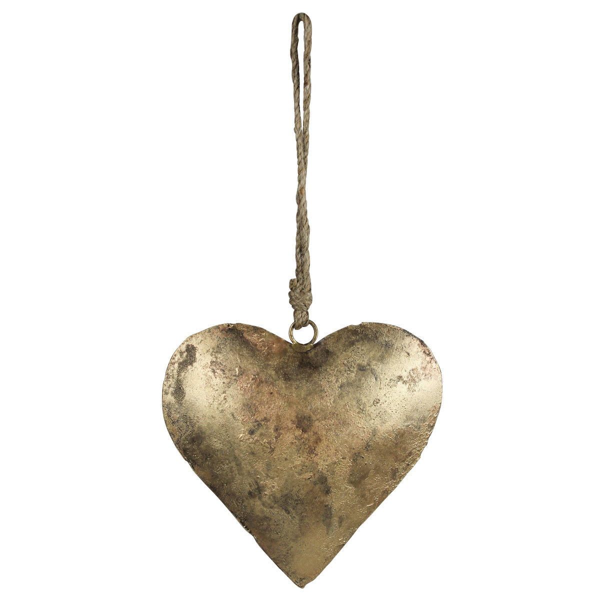 Heart on Rope, Antique Brass 6” rope hanger