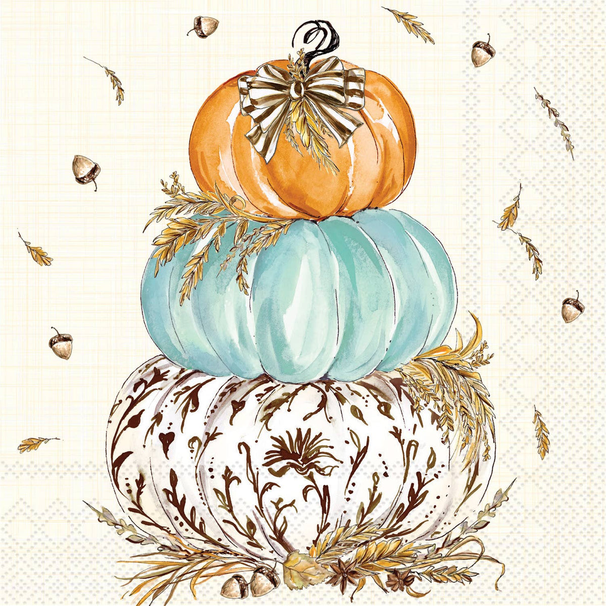 Whimsical Wheat Pumpkins Cocktail Napkins (20 ct)