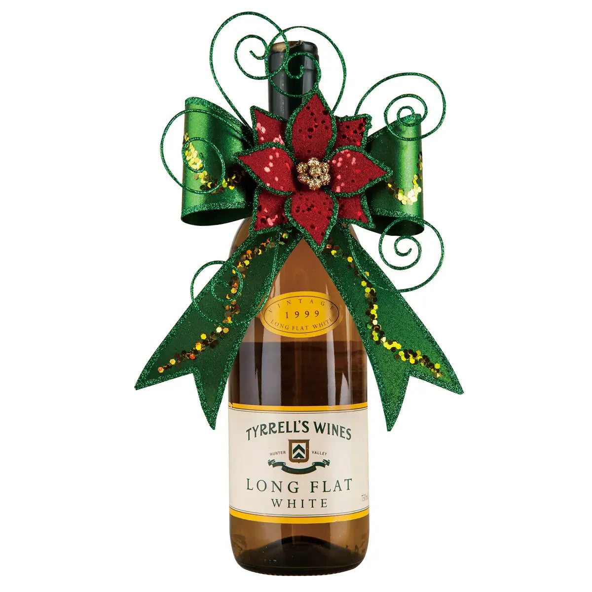 Christmas Holiday Bow Wine Bottle Topper