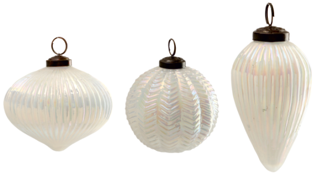 Set of 3 Rainbow Glass Ornaments