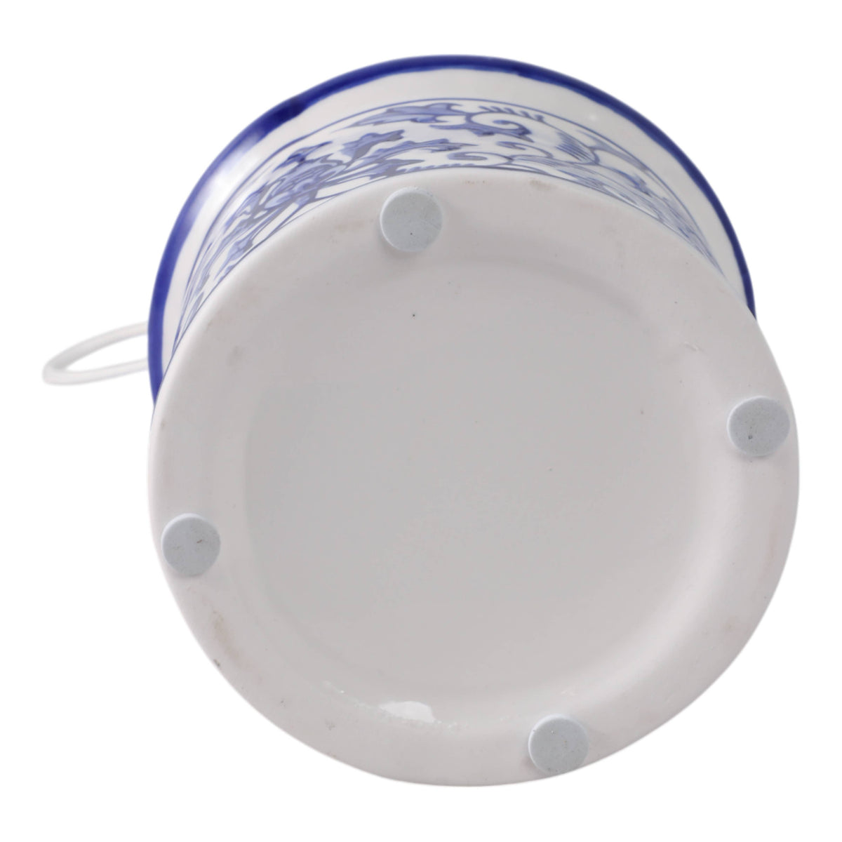 Bird House - White/Blue Ceramic Chinoiserie, 8 in.