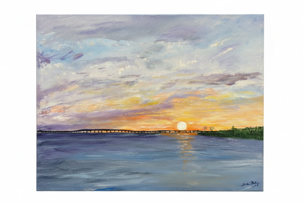 “331 Bridge Sunset” 20x16 on Canvas - Debbie Baker Original
