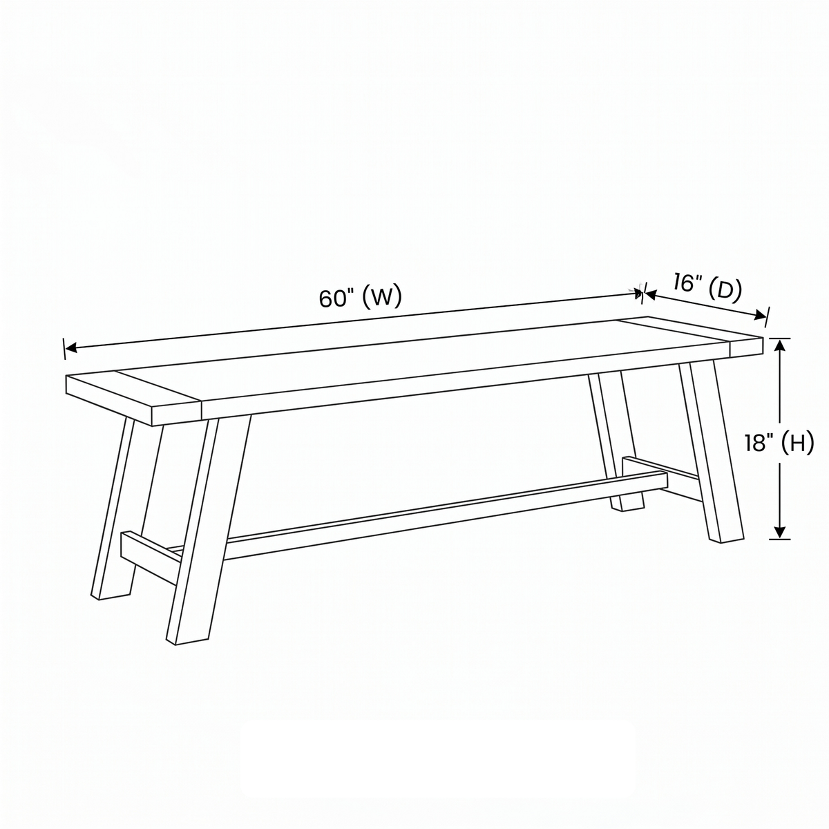 60" Farmhouse Solid Wood Accent Bench - Weathered Natural