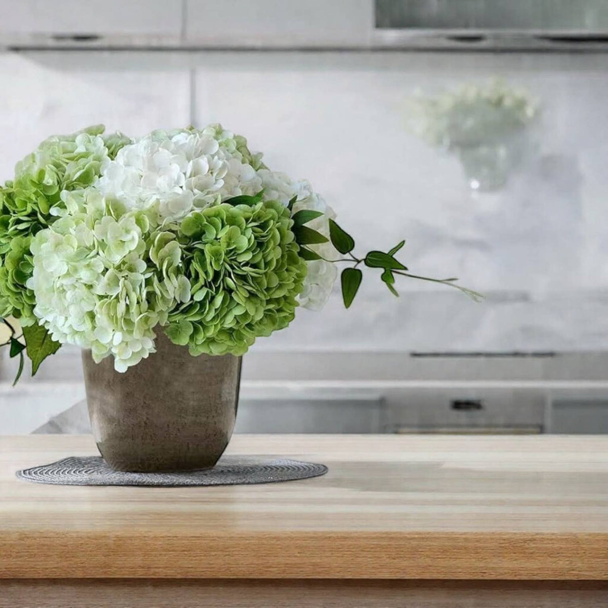 18" Realistic Real Touch Artificial Hydrangea Stem