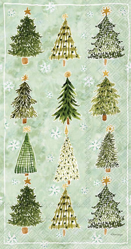 Paper Guest Towels 16 ct Christmas Tree Pattern