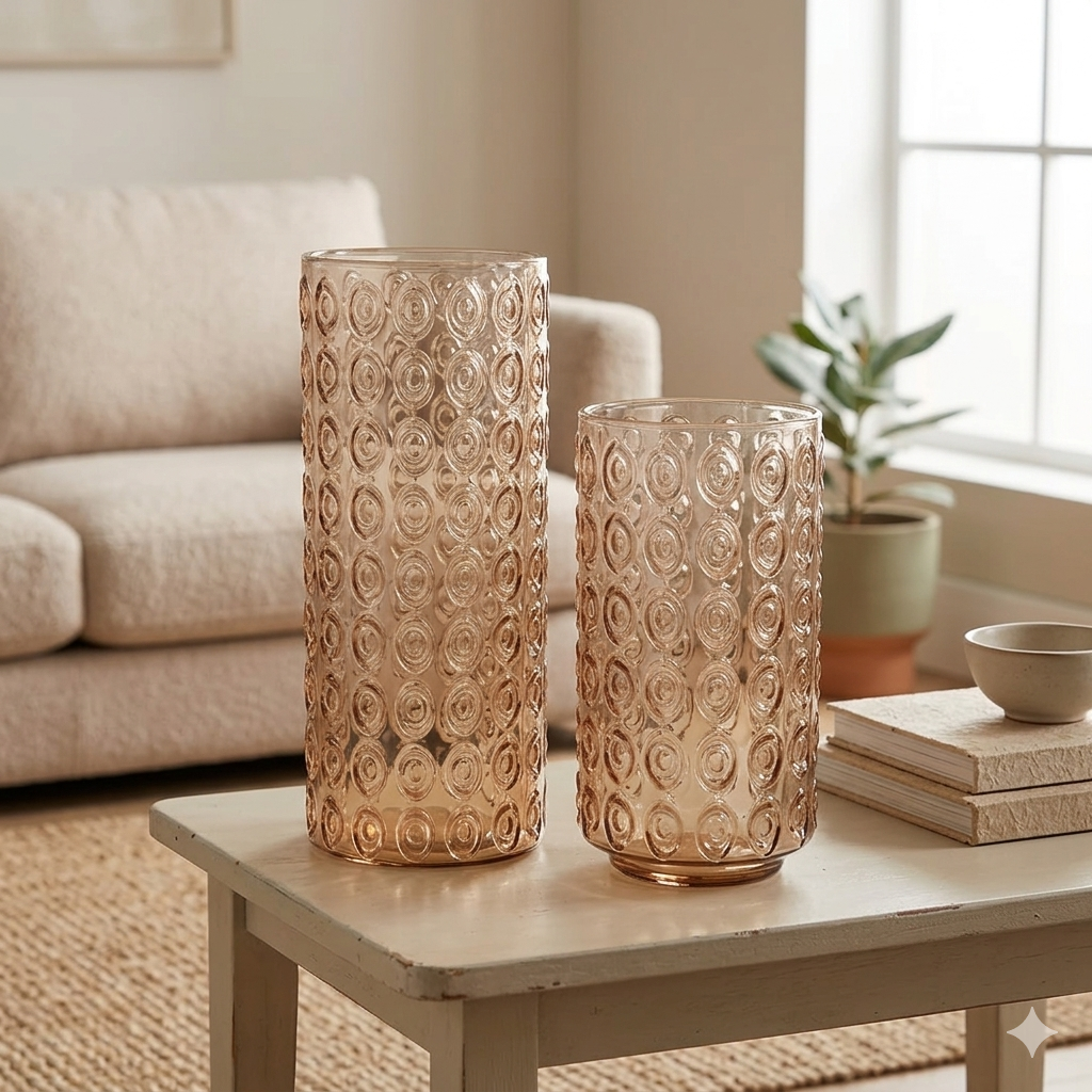 14”H Glass Vase - Pink