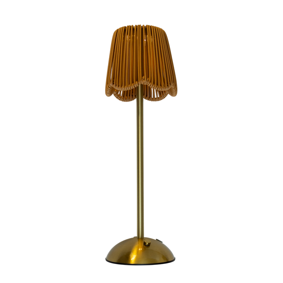 LED103 LED USB Lamp - Scalloped Rattan Shade - Natural 4.5" X 4.25" X 14" PK 4