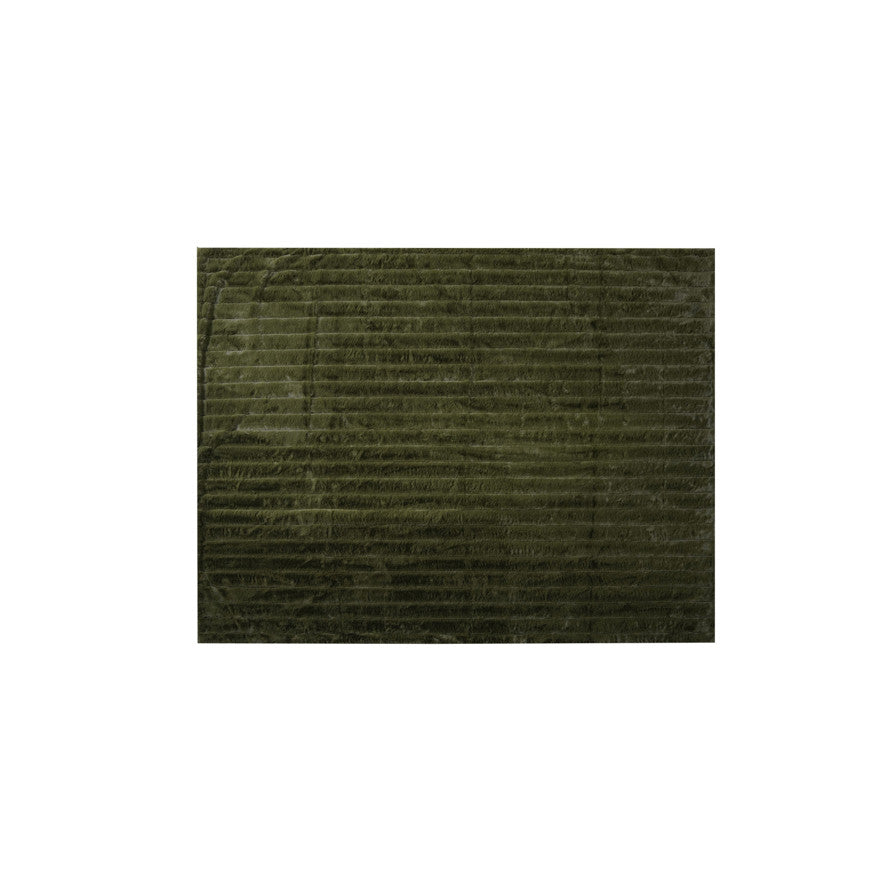Faux Fur Throw Blanket with Velvet Backing (Green)
