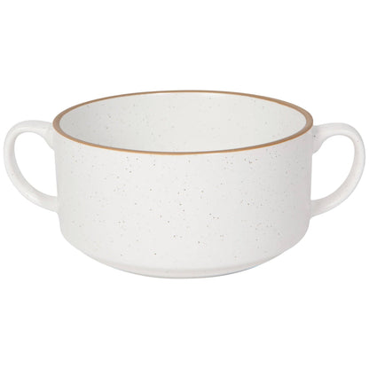 White Soup Bowl with Handles