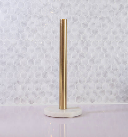 White Marble Paper Towel Holder