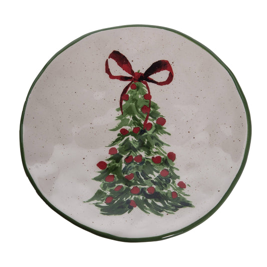 Ceramic Round Platter Tree Art Design