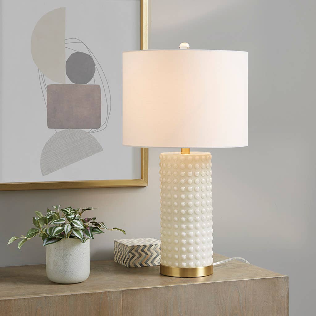 Glass Textured Dot Table Lamp