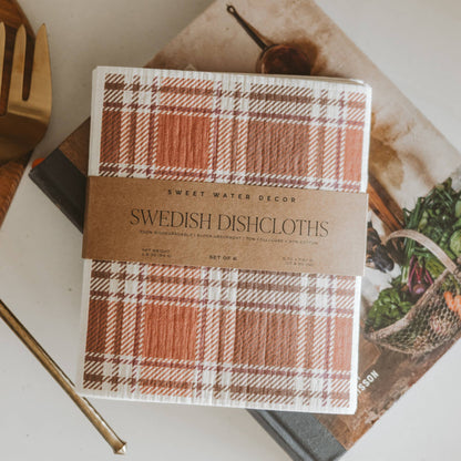 Fall Pattern Swedish Dishcloths, Set of 6