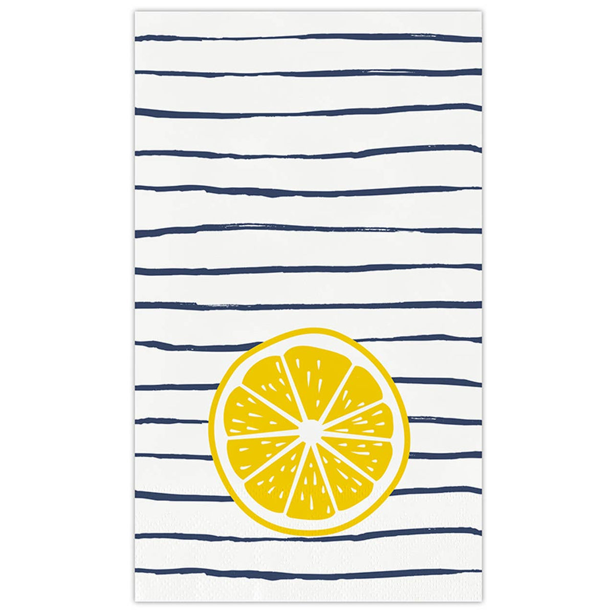 Ceramic Guest Napkin Tray + Napkins - Striped Lemon