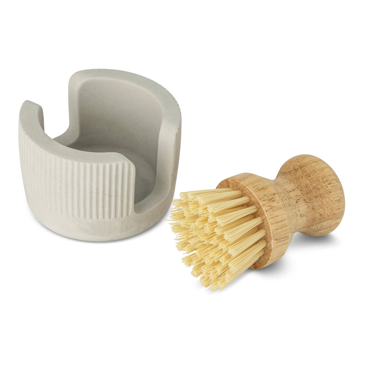 Scrub Brush with Diatomite Caddy - Grey