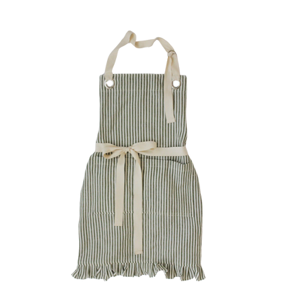 Ruffle Pin Stripe Apron