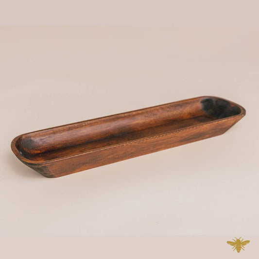 Acacia Wood | Rustic Baguette Dough Bowl - Brown