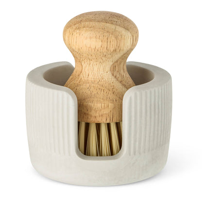 Scrub Brush with Diatomite Caddy - Grey