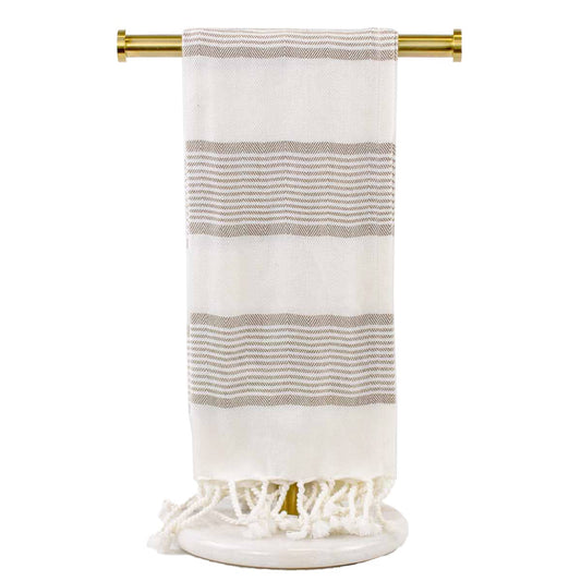 Raleigh Fringe Hand Towel   White/Natural   20x28