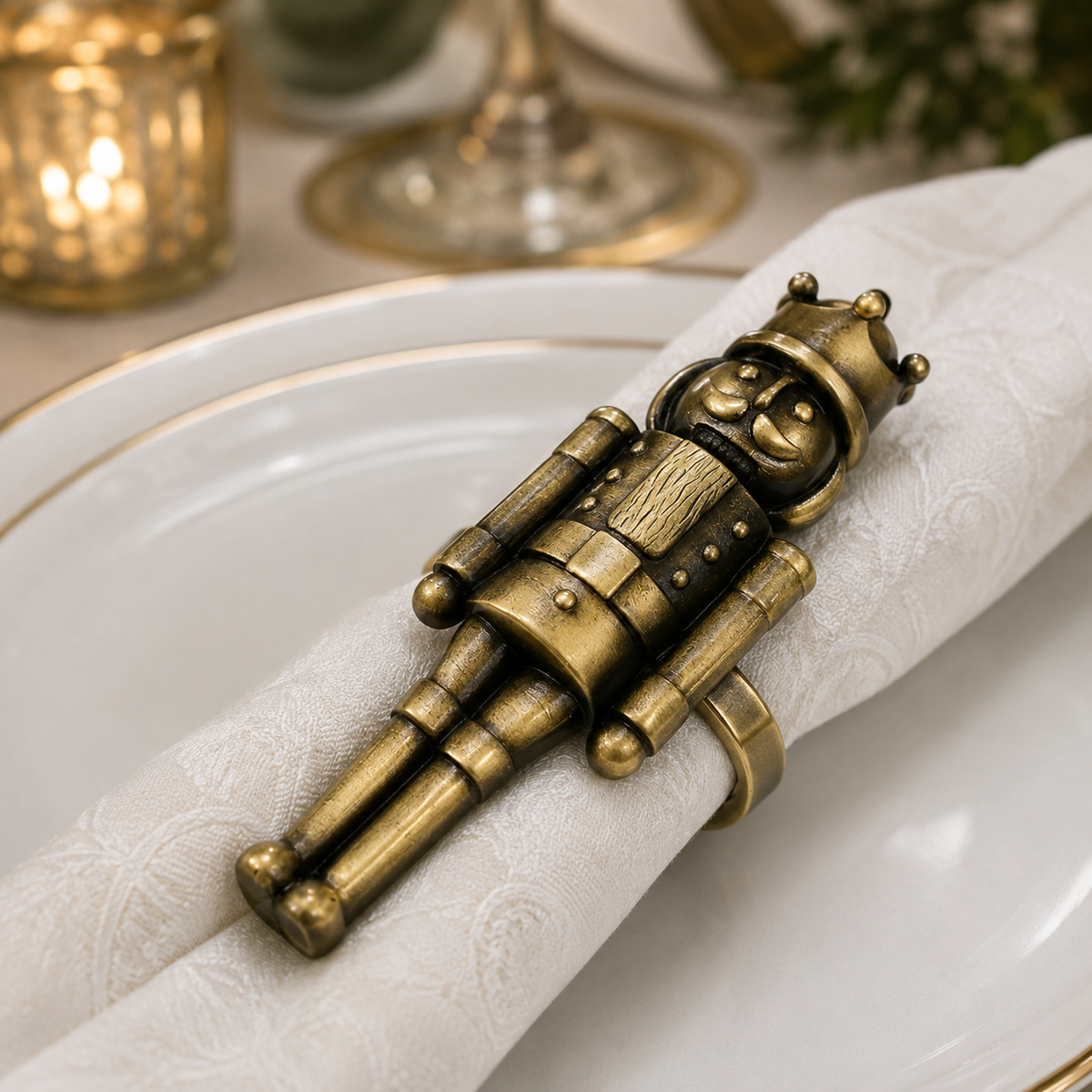 Bronze Nutcracker Napkin Ring