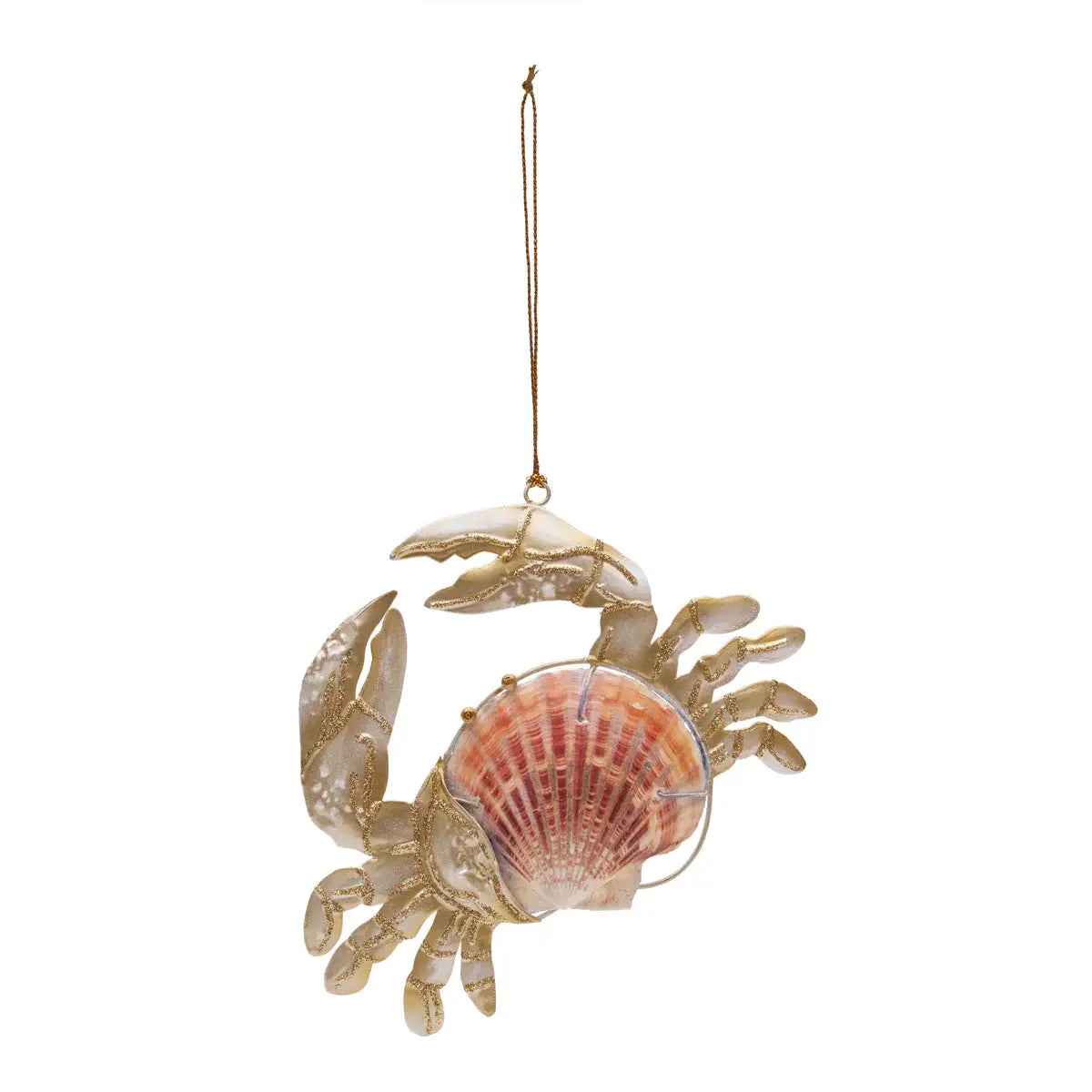 Christmas Coral Crab & Shell Ornament