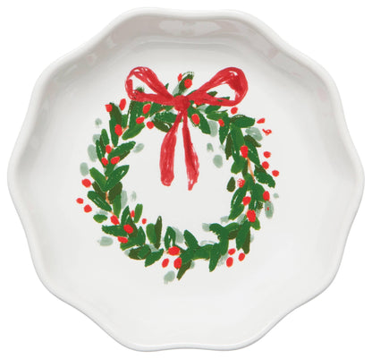 Wreaths Shaped Christmas Pinch Bowls - Set of 6