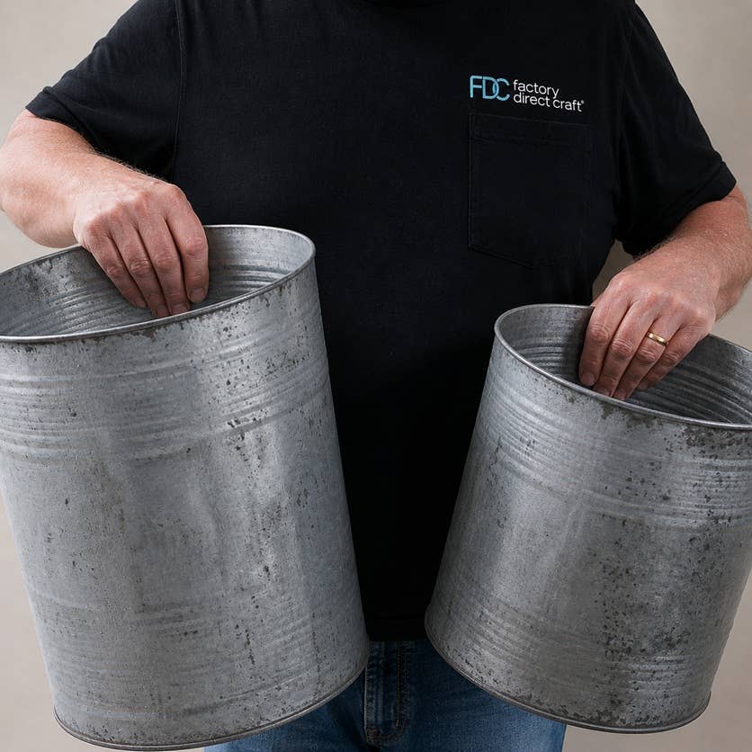 Set of 2 Distressed Metal Large Tubs - Select Color