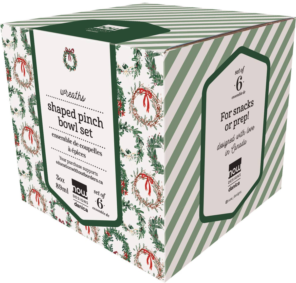 Wreaths Shaped Christmas Pinch Bowls - Set of 6