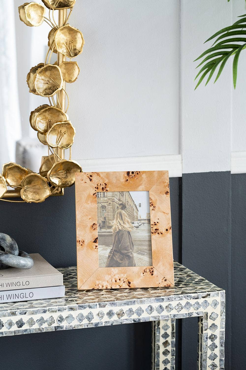 8x10" Burl Wood Photo Frame (Holds 5x7 Photo)