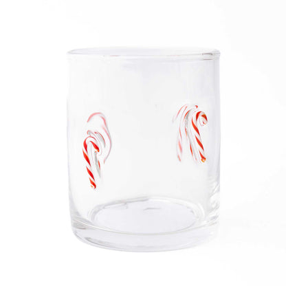 Candy Cane Icon Bead Drinking Glass, 8 oz