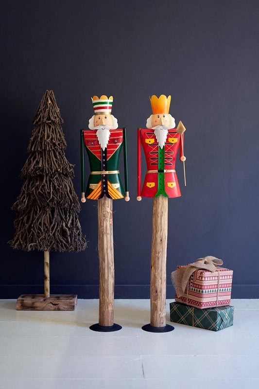 Painted Metal & Wood Nutcrackers (Set of 2)