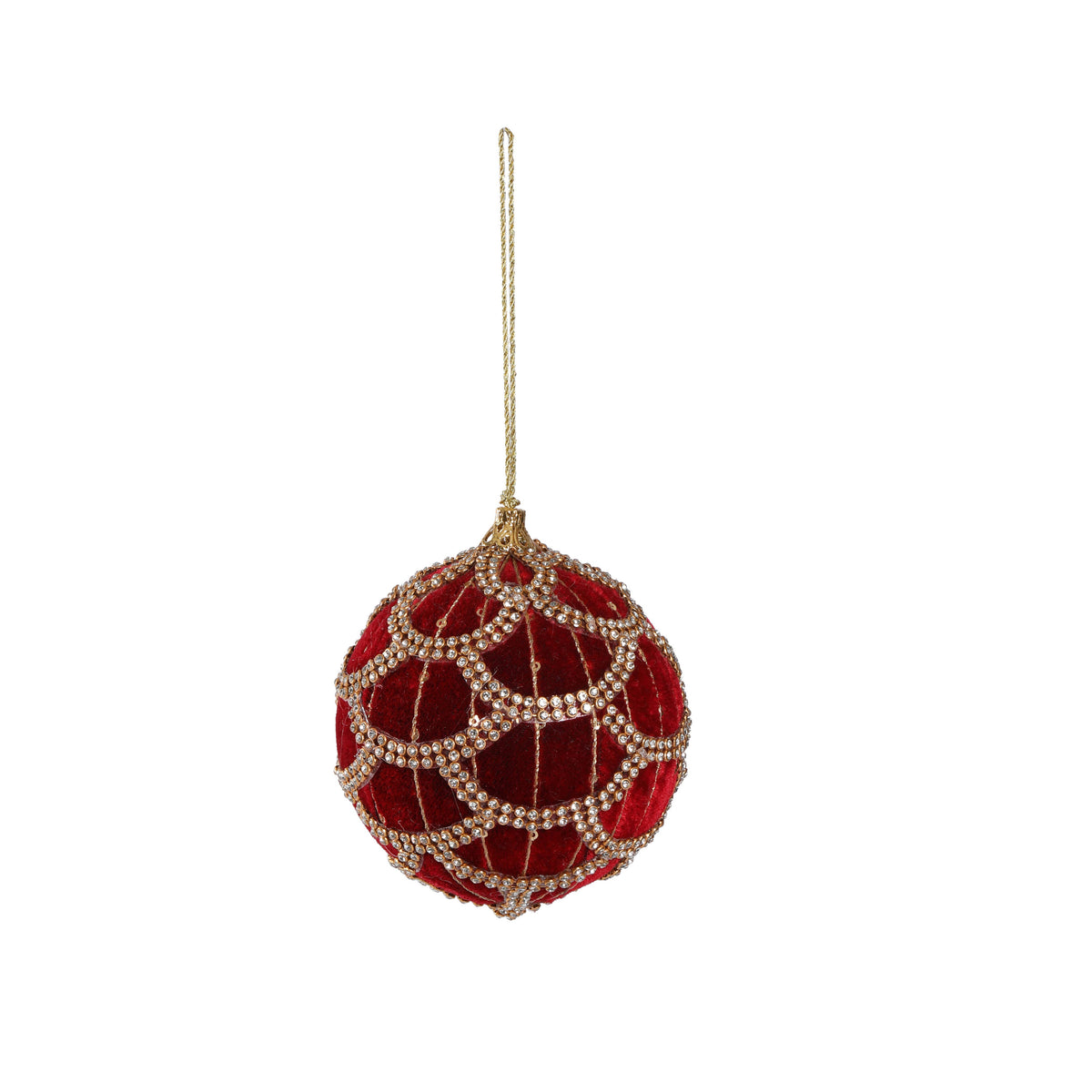 Maroon Embellished Ball Ornament