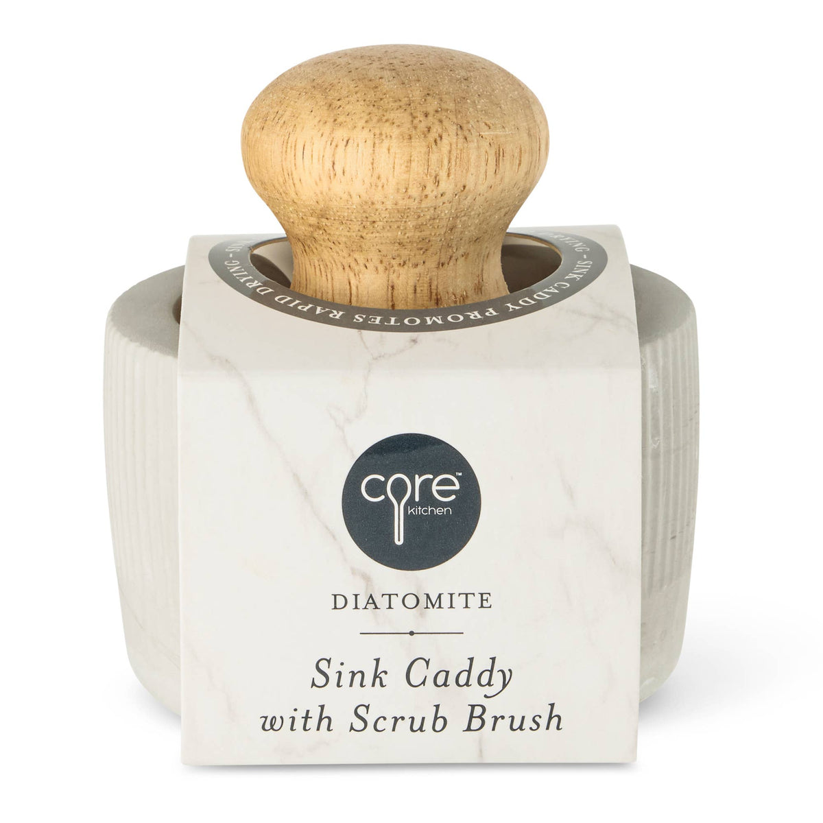 Scrub Brush with Diatomite Caddy - Grey
