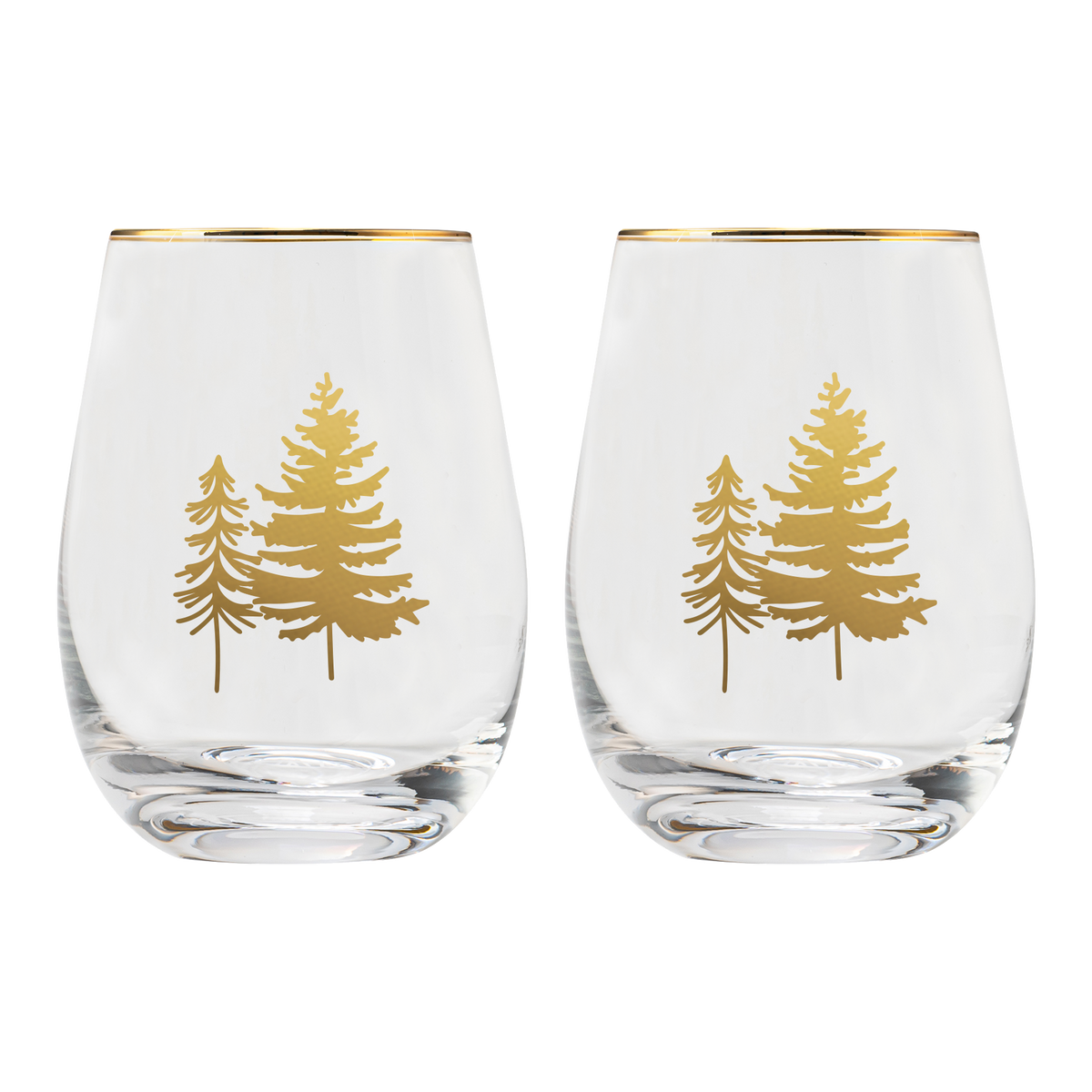 Trees Stemless Wine Glasses, Boxed Set of 2