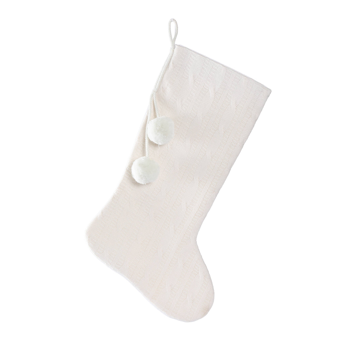 20" Swearer Knit Stocking with Pom- Poms