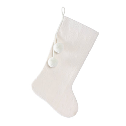 20" Swearer Knit Stocking with Pom- Poms