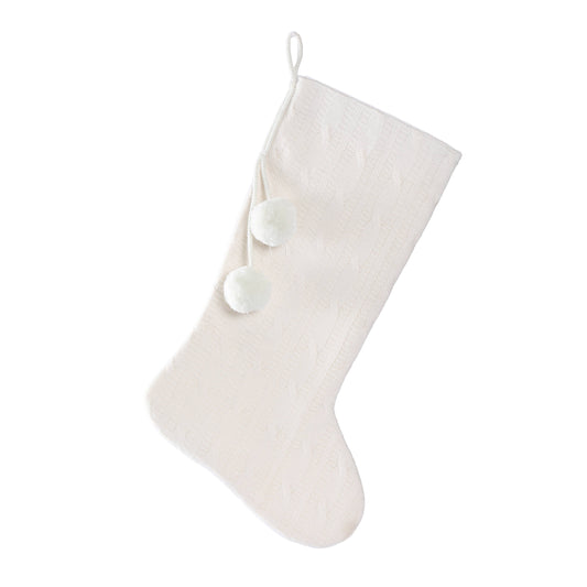 20" Swearer Knit Stocking with Pom- Poms
