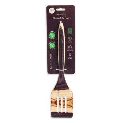 Pakkawood Slotted Turner - Earth Brown