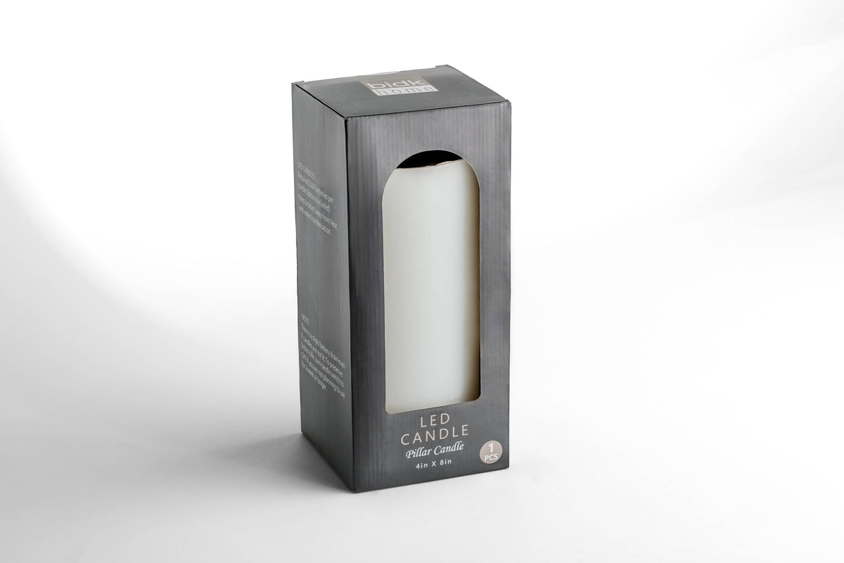 Large White Flameless Pillar Candle