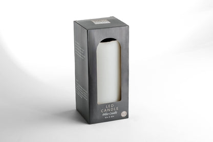 Large White Flameless Pillar Candle
