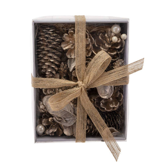 Gold Pinecones Scatter Box Christmas
