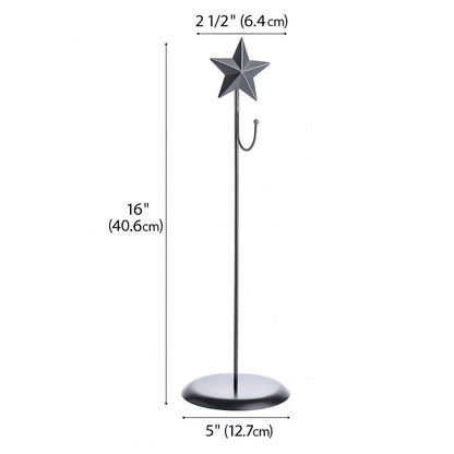 16" H Black Metal Barn Star Wreath Stand