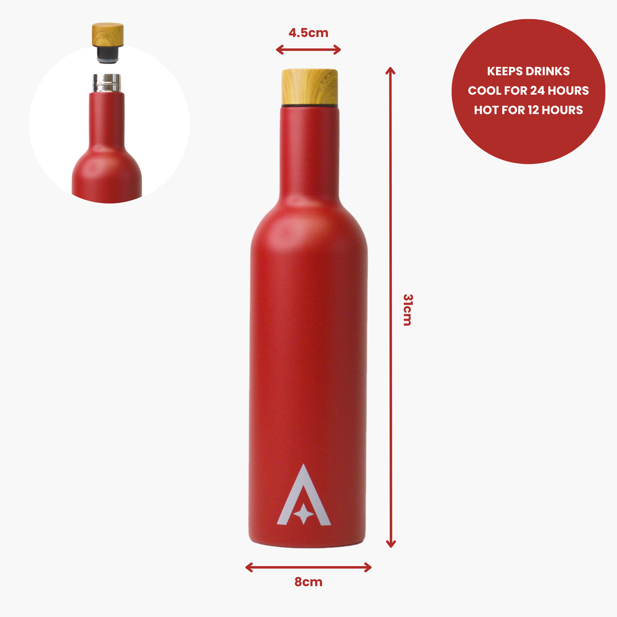 Double Wall Travel Wine Bottle - 750ml