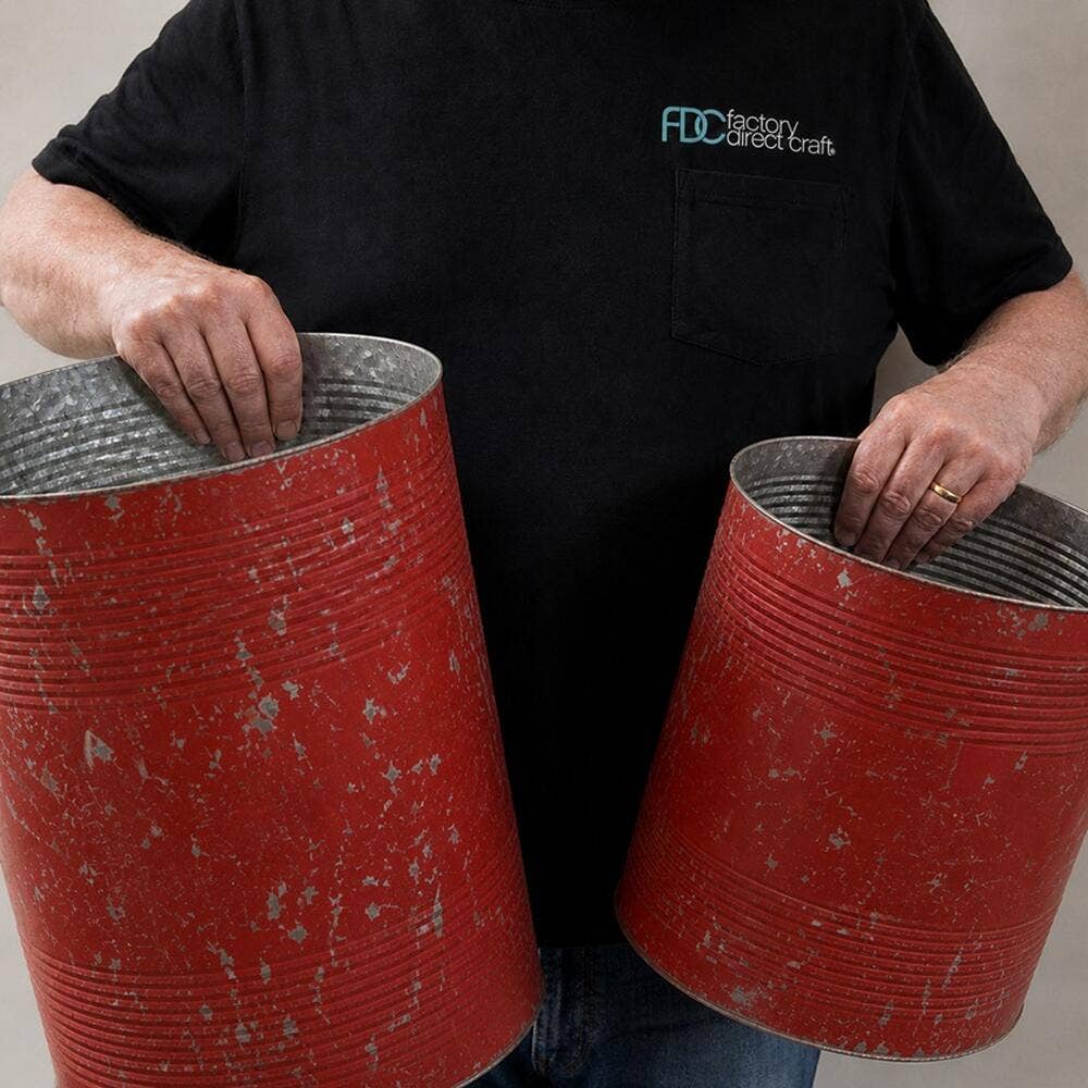 Set of 2 Distressed Metal Large Tubs - Select Color