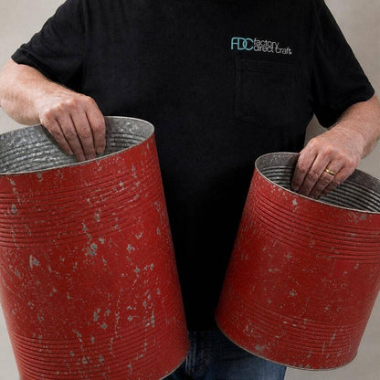 Set of 2 Distressed Metal Large Tubs - Select Color
